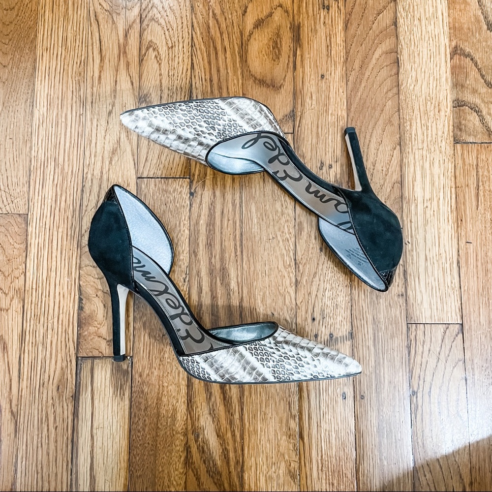 SAM EDELMAN | Suede and Snakeskin Pump Heels